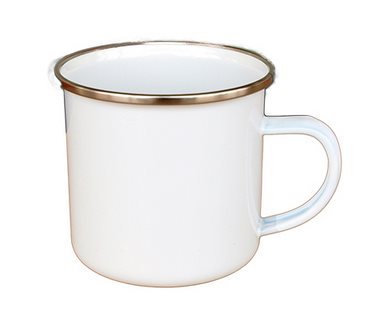 Metal Mug (White - Silver)